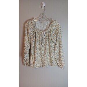 Billabong Boho Floral Blouse Top Yellow Sz XS